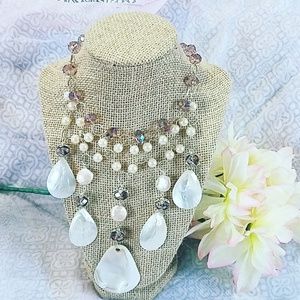 Macrame Nacre Waterfalls Necklace!!!
